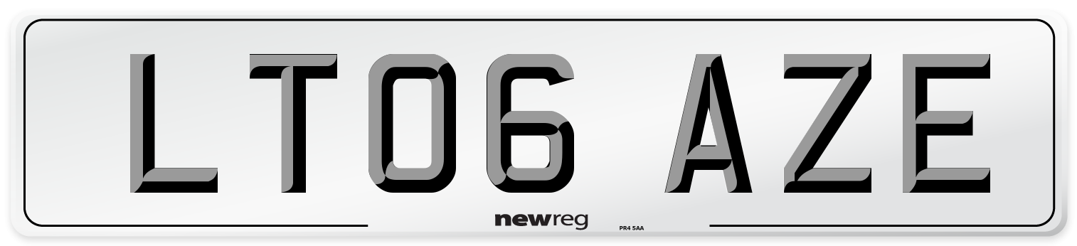 LT06 AZE Number Plate from New Reg